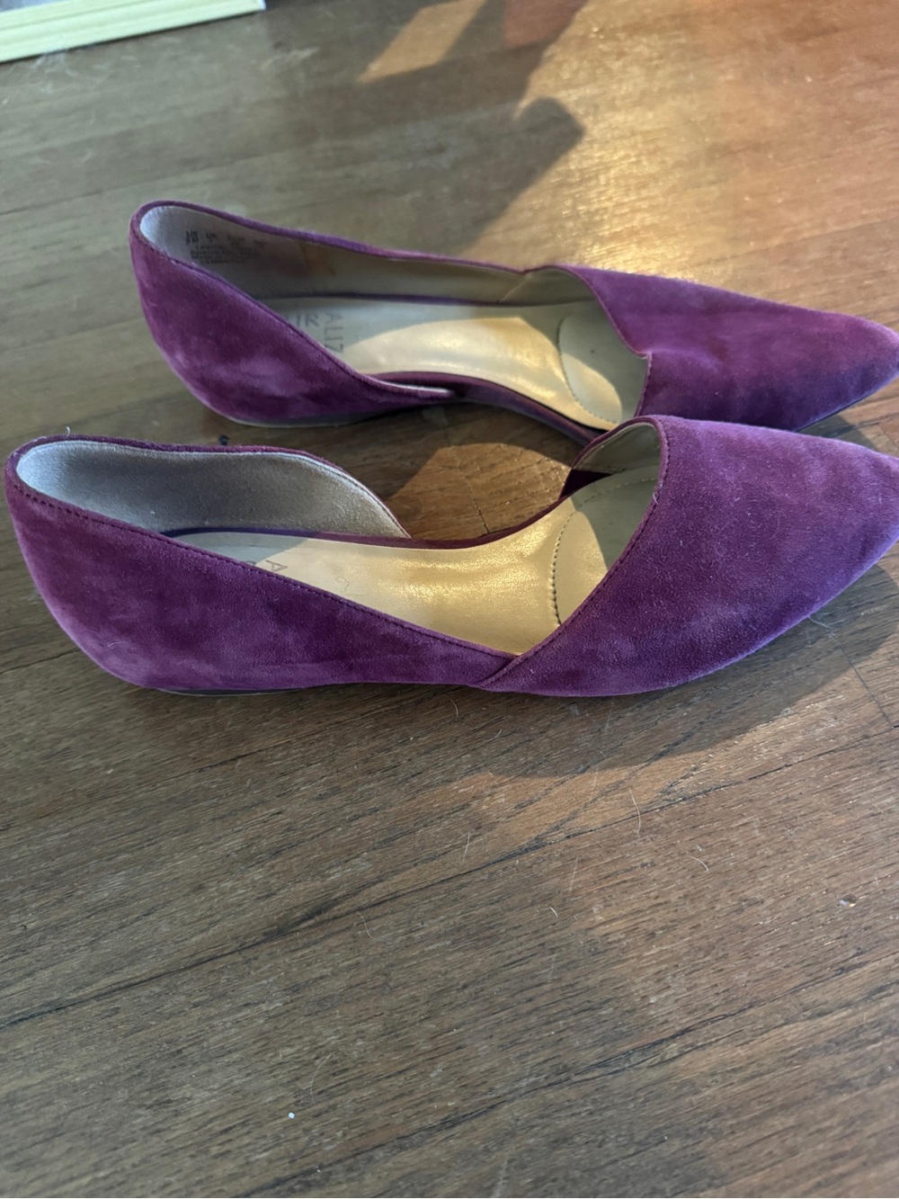 Naturalizer Women's Purple Suede Pointed Toe Flats Size 9